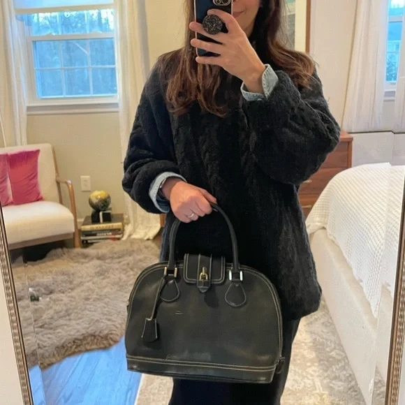 J. Crew Black Leather Satchel Handbag - Picture 11 of 11